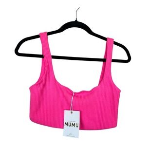 Show Me Your Mumu Pink Crop Tank Top Size L